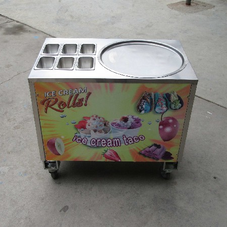 50CM single pan with 6 tanks fried ice cream roll machine, thai ice cream machine, fry ice cream roll machine