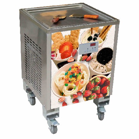 50CM single pan floor stand  fried ice cream roll machine, thai ice cream machine, fry ice cream roll machine