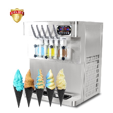 5 Nozzles flavor Table Top Soft Ice Cream Machine Frozen Yogurt Ice Cream Machine